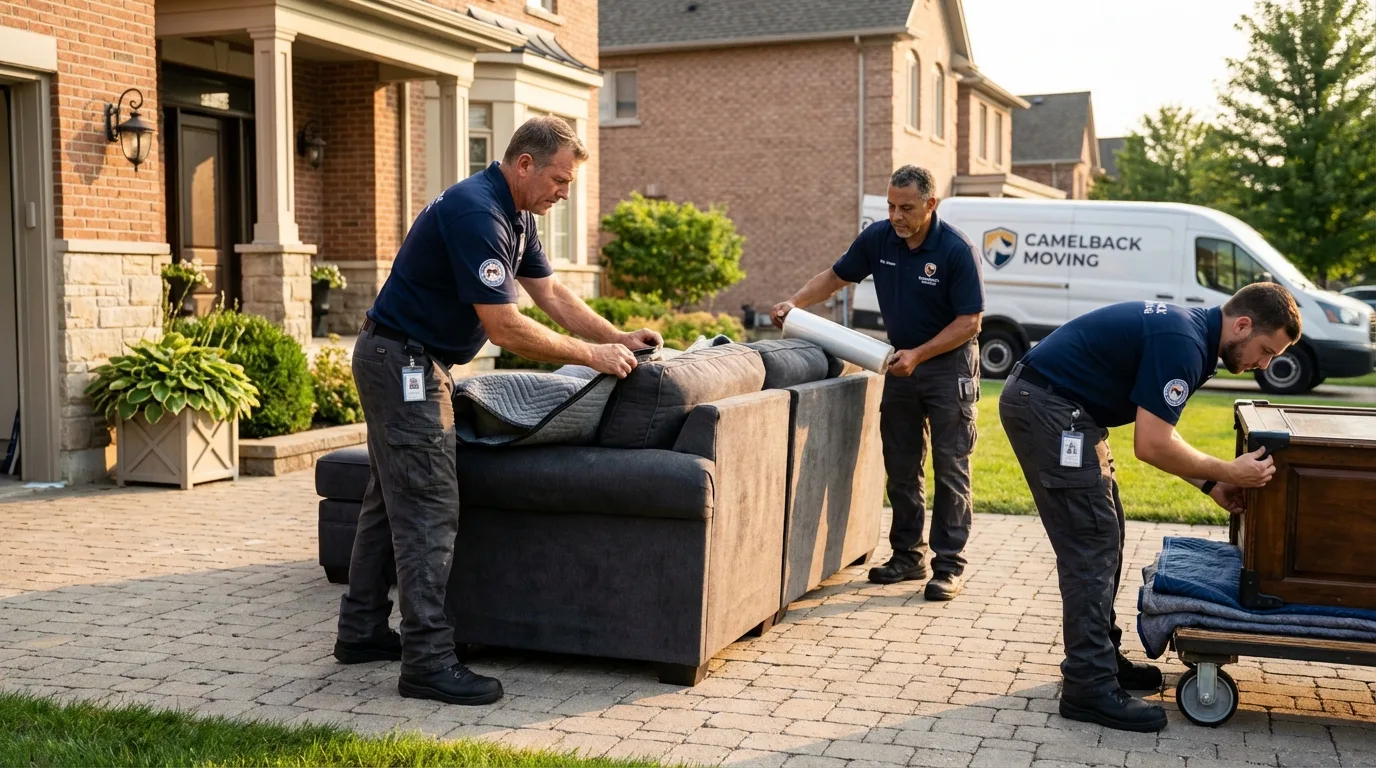 Large estate moving crew wrapping furniture in Rocky Ford, CO