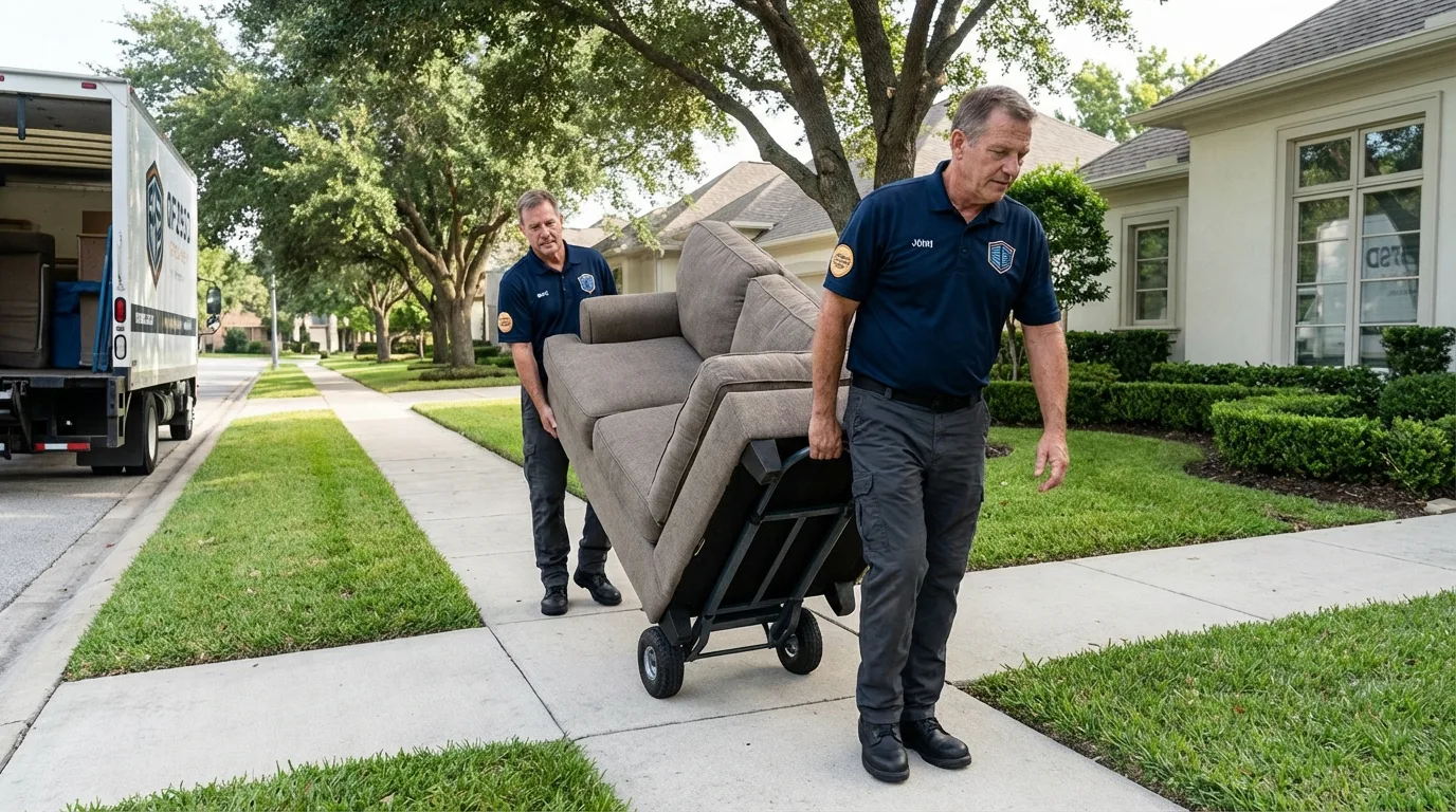 Local residential moving crew loading furniture in Rocky Ford, CO