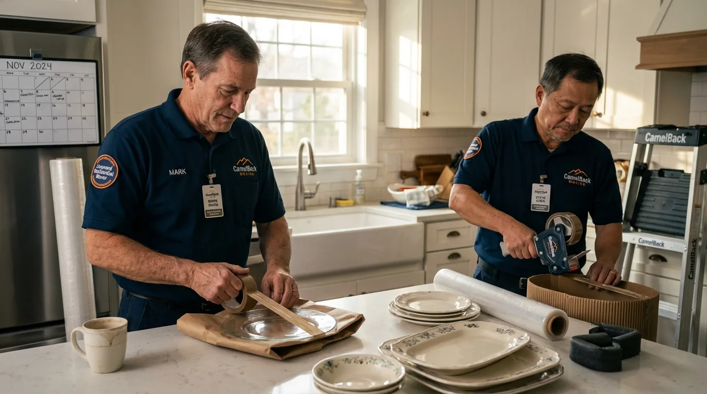 Professional crew packing kitchen dishware in Rocky Ford, CO